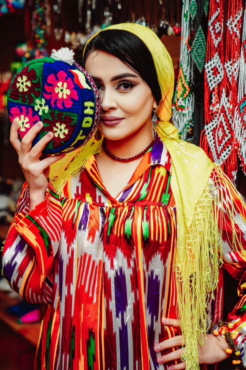 Local woman in traditional Uzbekistan setting